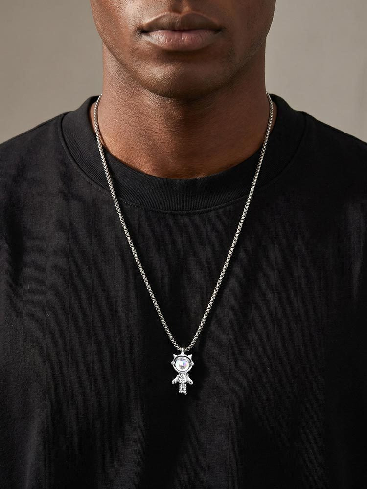 Kemstone Stainless Steel Astronaut Pendant Necklace for Men Space Design PN-2407