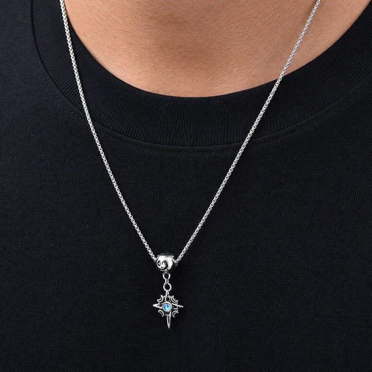 Kemstone Four-Point Star Necklace for Men Stainless Steel NC-3282