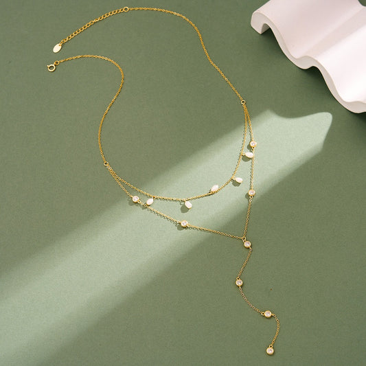 Product Title  Kemstone 925 Sterling Silver Layered Y Necklace for Women Pearl Tassel Drop BQN31