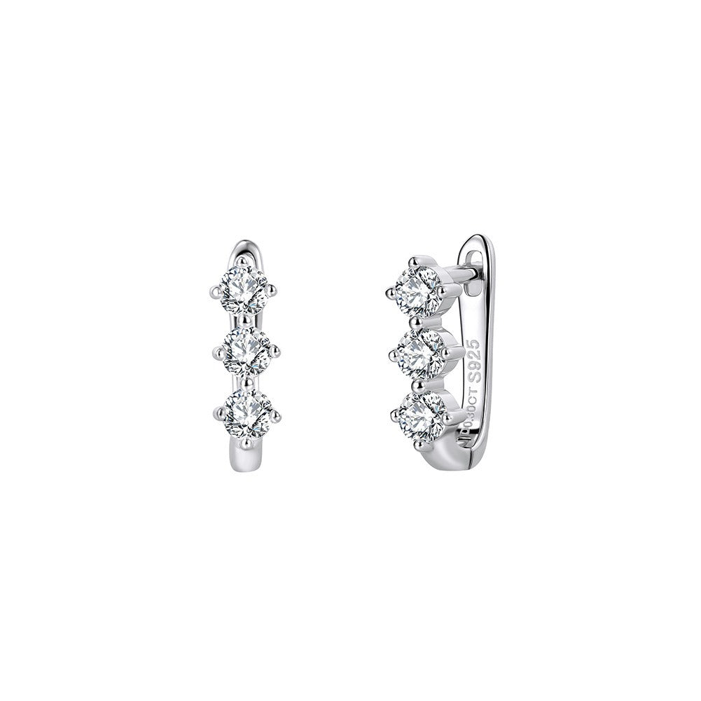 Kemstone Cubic Zirconia Stud Earrings for Women 925 Sterling Silver Dainty Minimalist LZE63