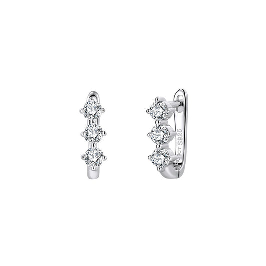 Kemstone Cubic Zirconia Stud Earrings for Women 925 Sterling Silver Dainty Minimalist LZE63