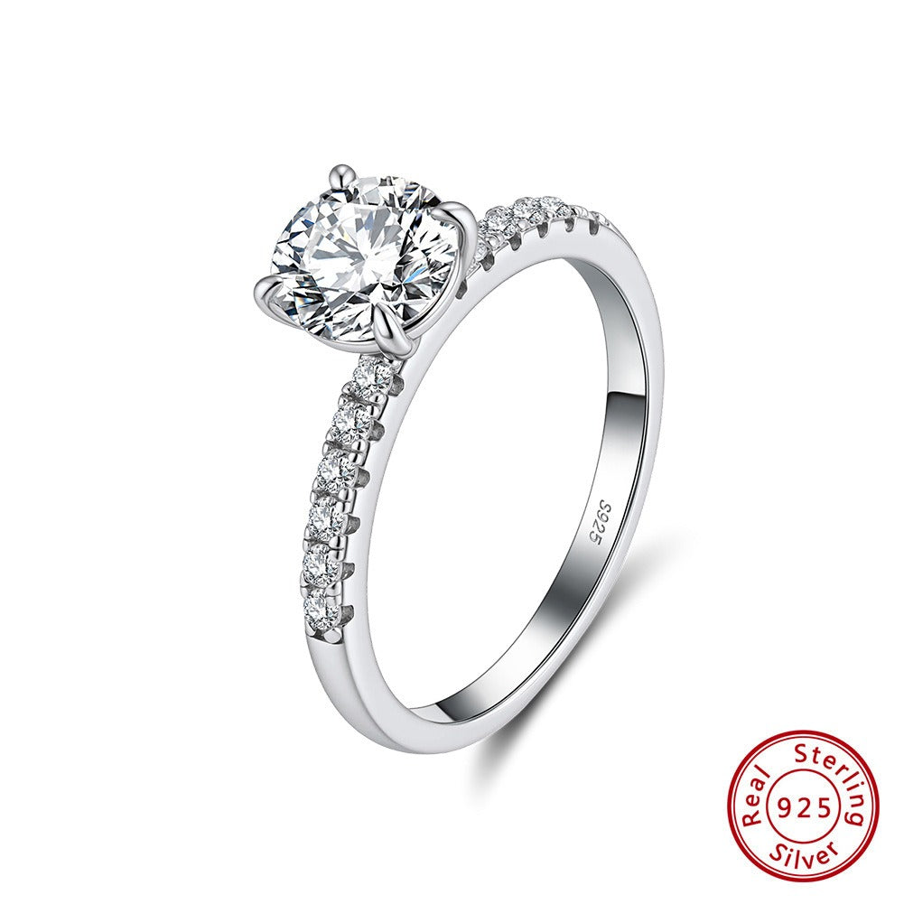 Kemstone 925 Sterling Silver Moissanite Ring for Women – 6.5mm Moissanite Stone MOR09