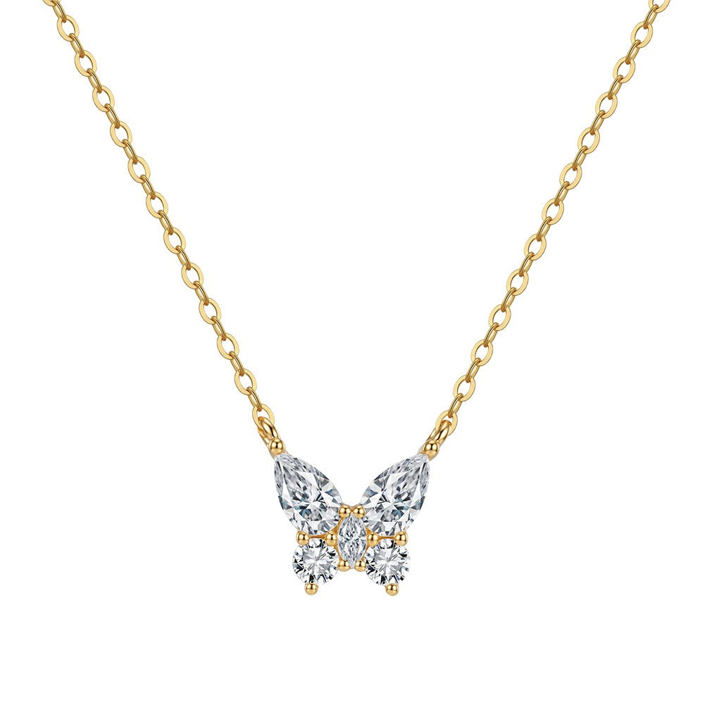 Kemston Pear Cut Moissanite Pendant Necklace for Women 925 Sterling Silver SMON25
