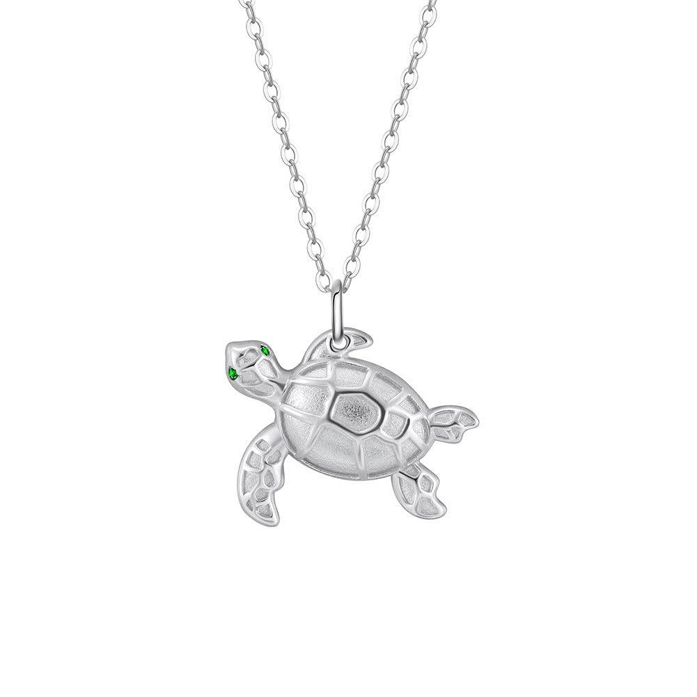 Kemstone Sea Turtle Pendant Necklace for Women 925 Sterling Silver Animal Jewelry SN352