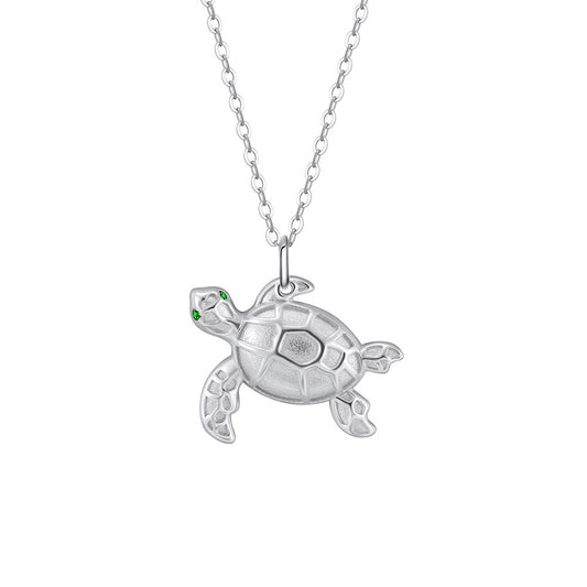 Kemstone Sea Turtle Pendant Necklace for Women 925 Sterling Silver Animal Jewelry SN352