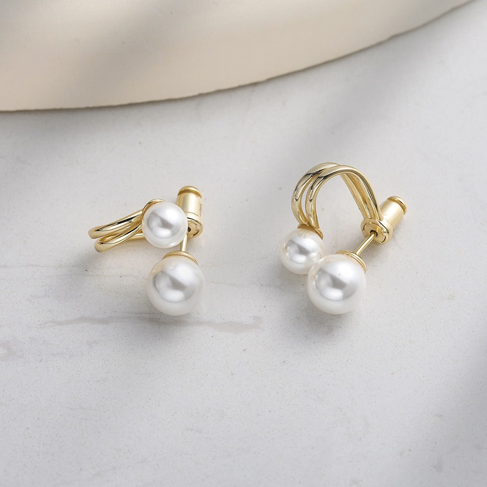 Kemstone 925 Sterling Silver Pearl Stud Earrings for Women PSE05
