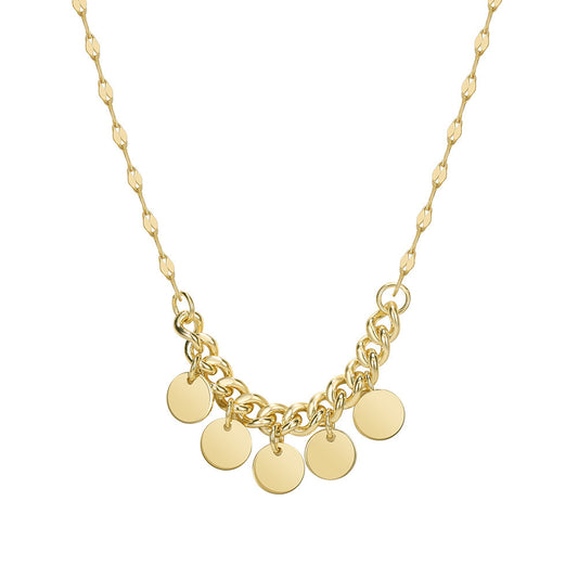 925 Sterling Silver Disc Necklace – Gold & Silver Handmade Coin Pendant Choker | Kemstone