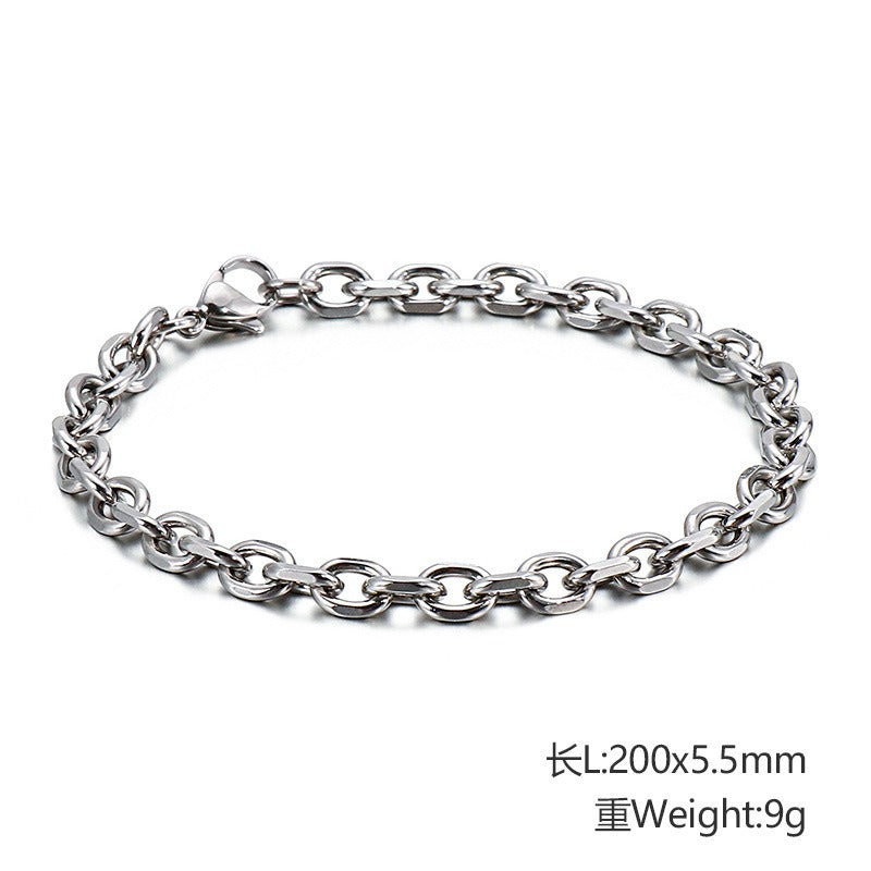 Kemstone Titanium Steel O-Ring Bracelet – Industrial Punk Men’s Street Jewelry KB126640-Z