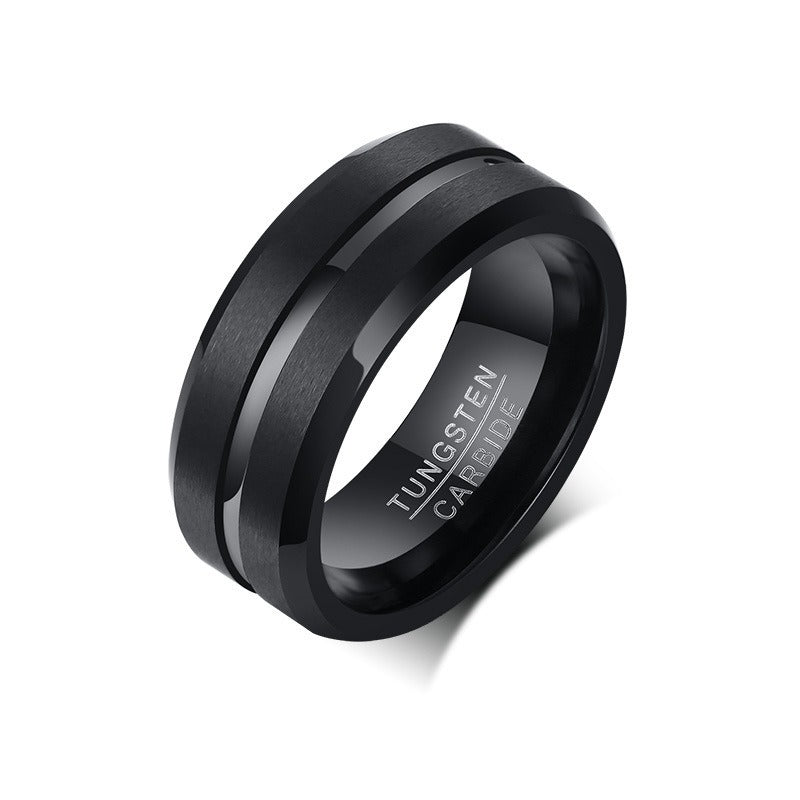 Kemstone 8mm Rugged Tungsten Steel Bottle Opener Ring - Durable Men's Fashion Accessory for Casual & Gifting TCR-039