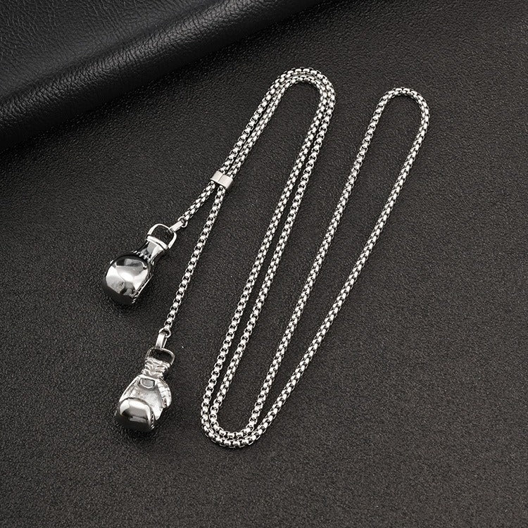 Kemstone Stainless Steel Boxing Glove Fish Pendant Necklace for Men NC-2576