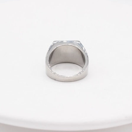 Kemstone Anchor Signet Ring for Men Titanium Steel Textured Sides R1283
