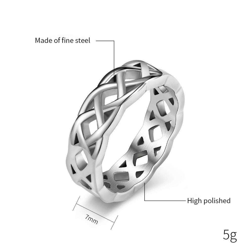 Kemstone Stainless Steel Celtic Eternity Knot Ring for Men & Women K-R667