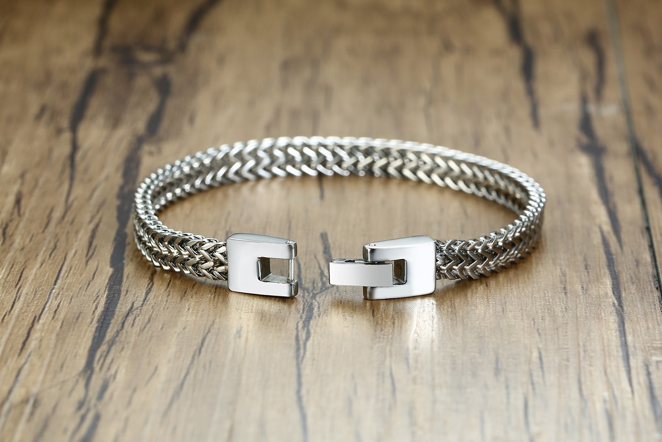 Kemstone Stainless Steel Dragon Bone Chain Bracelet - Hip Hop Design for Men, Unisex Urban Style, Everyday Durable Accessory BR-642