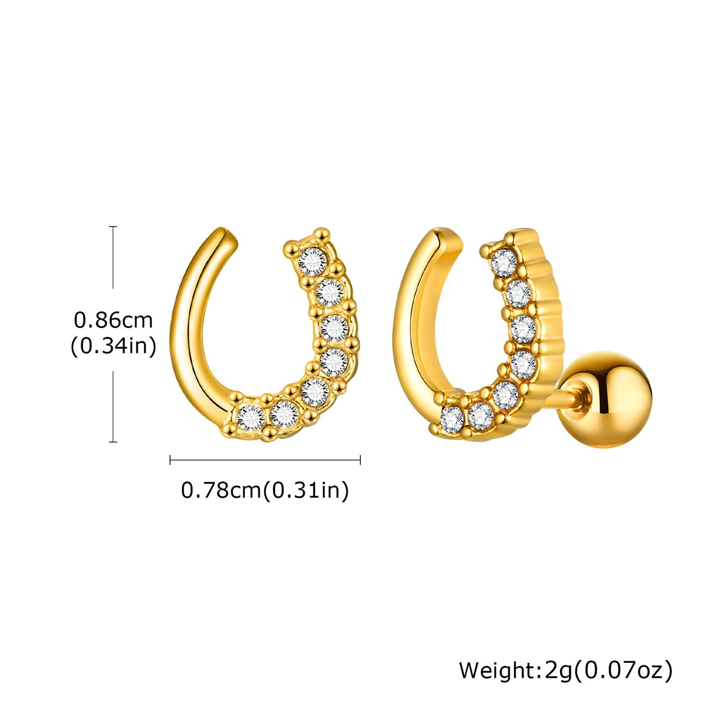 Elegancia sin esfuerzo: Aros dorados en forma de U de acero inoxidable hipoalergénico para mujer – Joyería minimalista atemporal ES-621