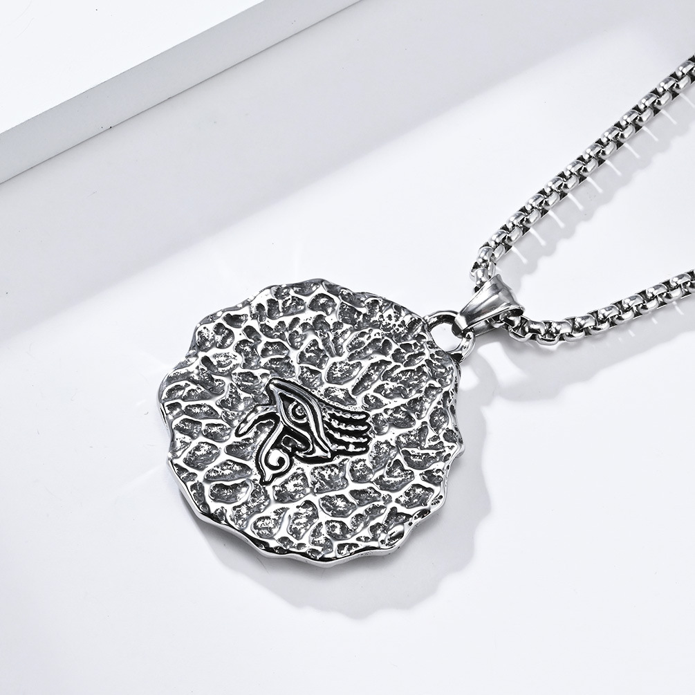 Kemstone Stainless Steel Trident Pendant Necklace for Men Vintage Two Tone K-PT526