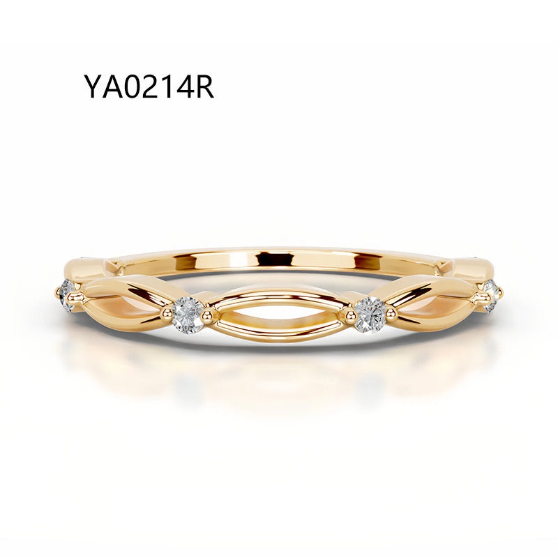 Kemstone S925 Gold Moissanite Eternity Band Rings – 9 Styles, D–E Color, VVS Clarity