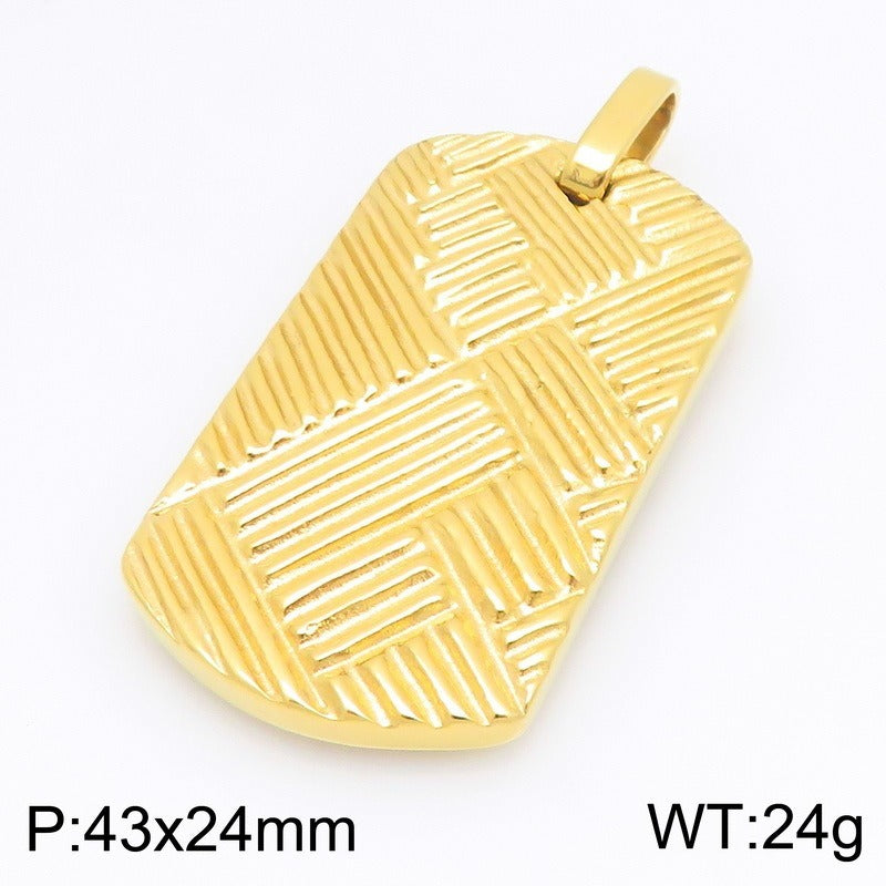 Kemston Stainless Steel Geometric Woven Pendant Necklace for Men KP118342-KJX