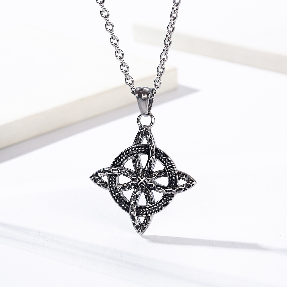 Kemstone Stainless Steel Celtic Knot Pendant Necklace for Men & Women K-PT508