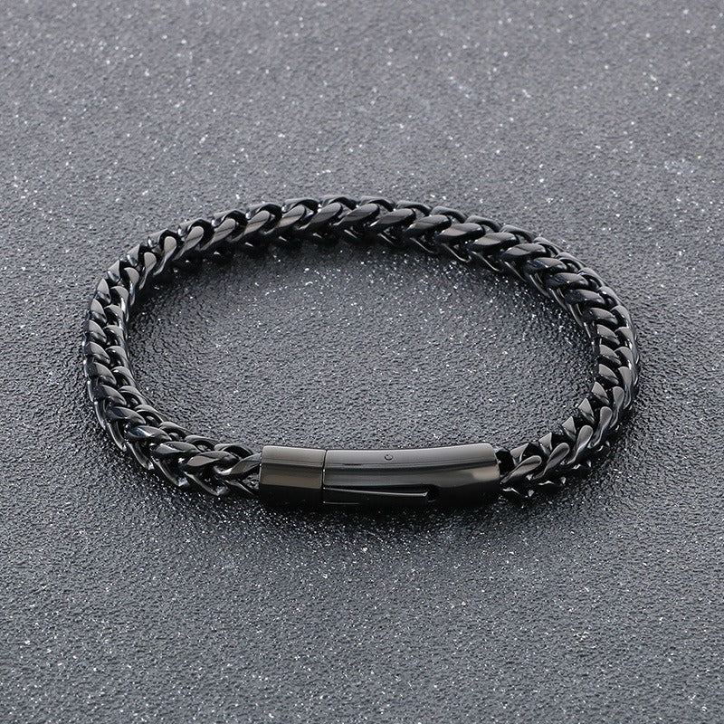 Kemstone Men’s Polished Dragon Spine Chain Bracelet – Stainless Steel Urban Gothic KB95694-BD