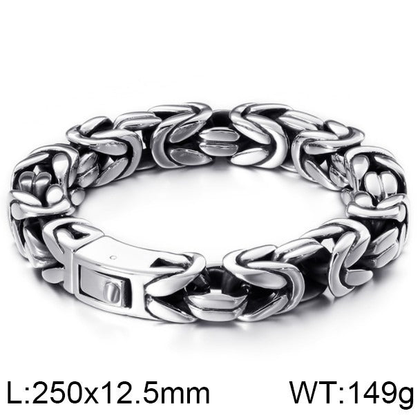 Kemstone Titanium Steel Square Imperial Chain Bracelet for Men KB111152-BD
