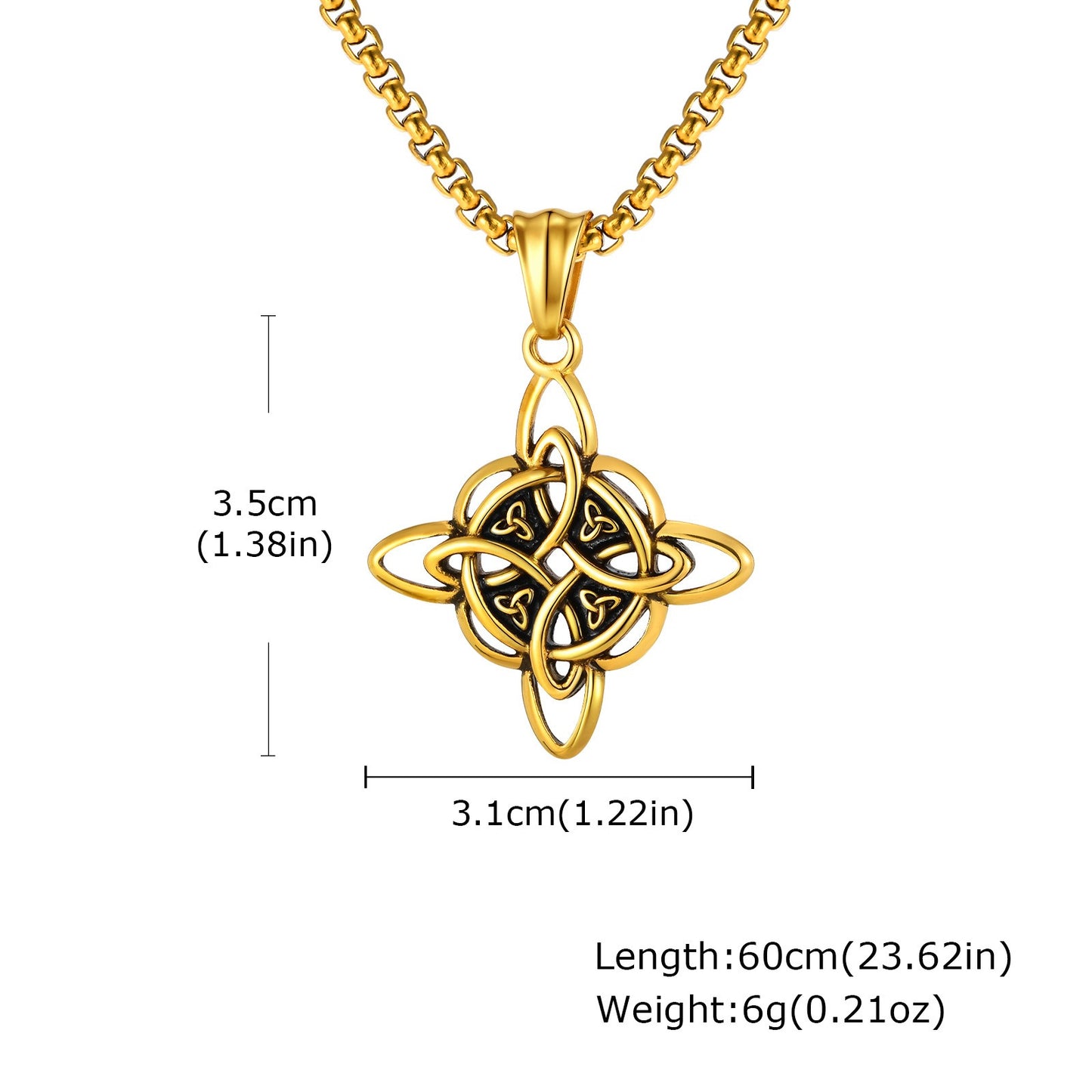 Men’s Celtic Knot Pendant Necklace – Stainless Steel Symbol of Power PN-1945