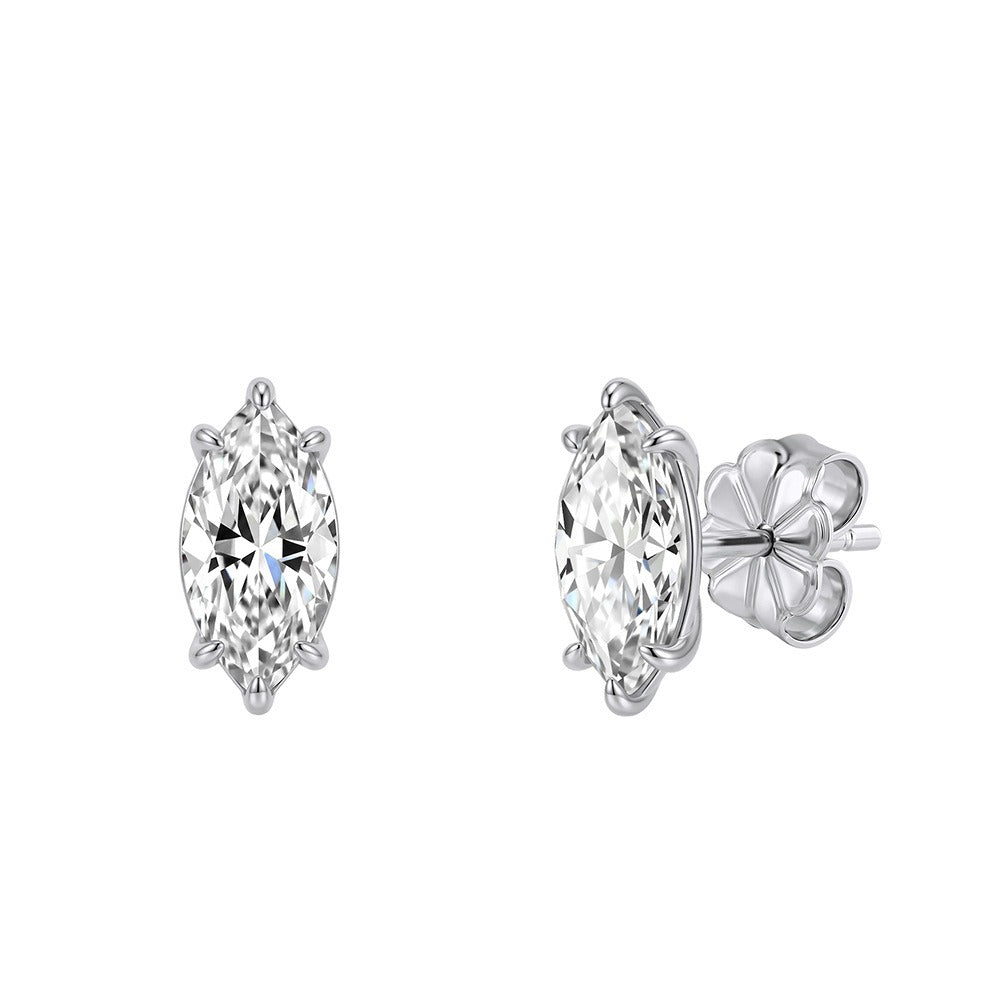 Kemston Marquise Moissanite Stud Earrings for Women 925 Sterling Silver SMOE24
