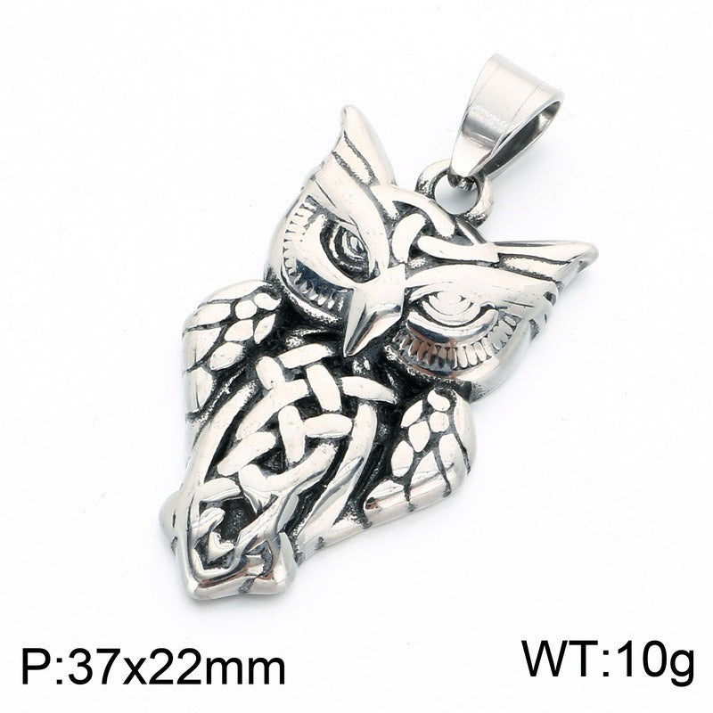 Kemstone Sculpted Animal & Mask Pendant Necklace for Men Stainless Steel KP118547-LU