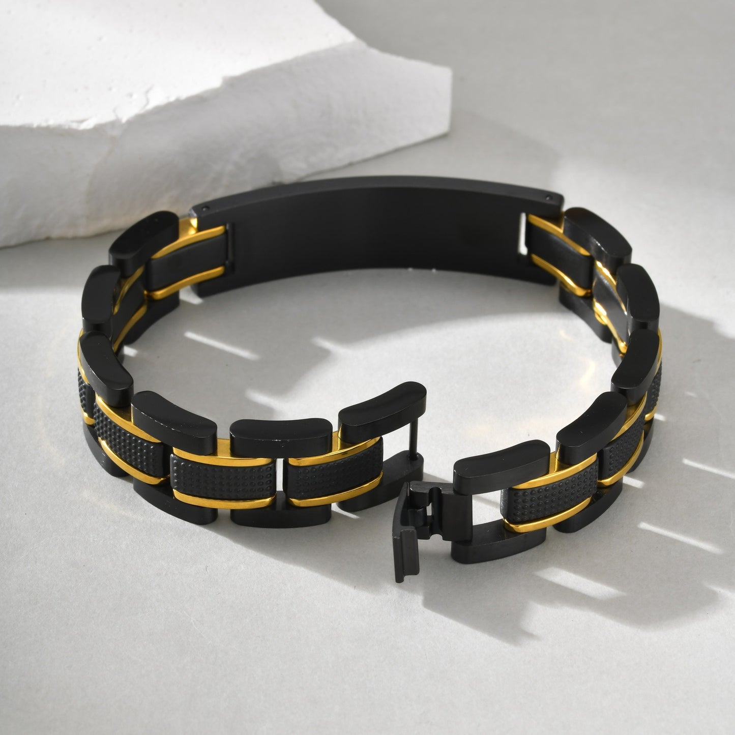 Kemstone Stainless Steel ID Plate Chain Bracelet for Men BR-1080