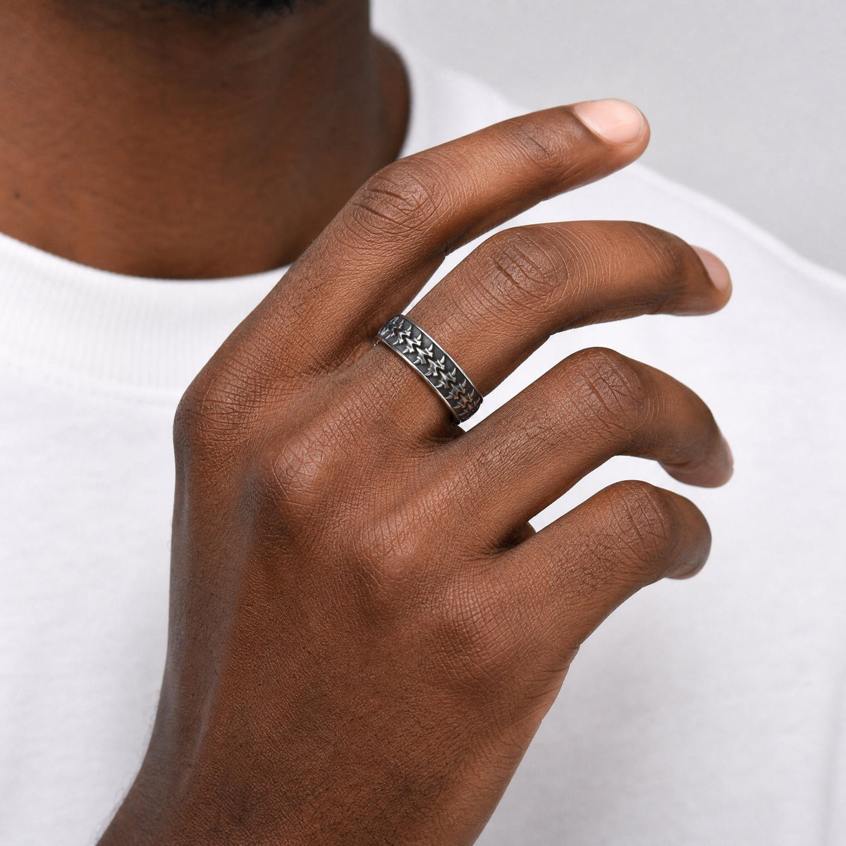 Kemstone Dragon Spine Ring for Men Stainless Steel Gothic RC-1157