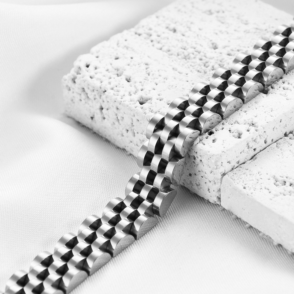 Kemstone Men’s Stainless Steel Watch Link Bracelet – 10mm Adjustable Chain Jewelry AD1633