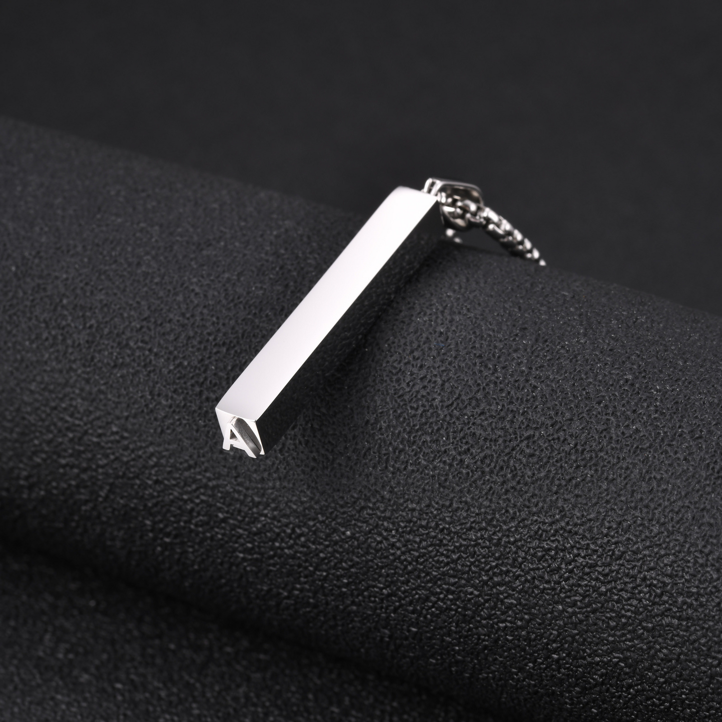 Kemston Letter Necklace for Men Stainless Steel Bar Pendant Minimalist Design PN-2380