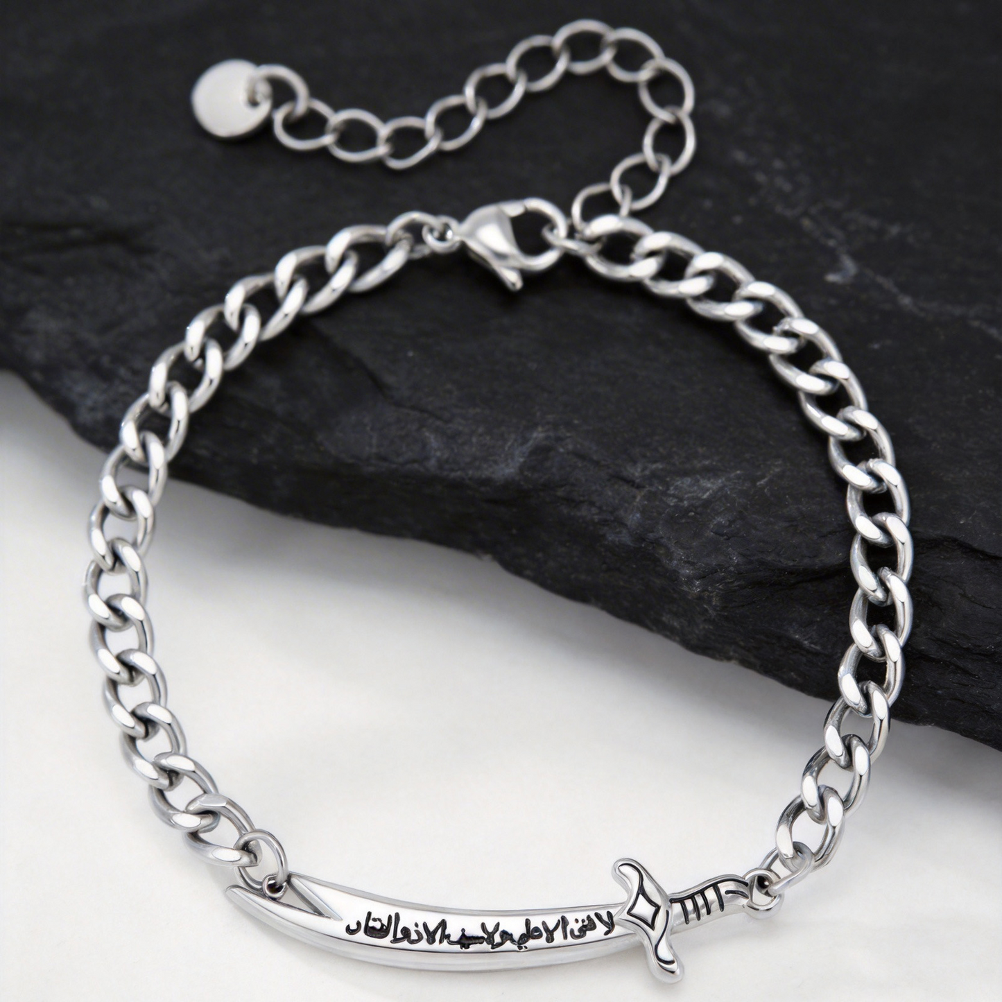 Kemstone Stainless Steel Blade Chain Bracelet for Men Cuban Link Gold Silver BR-2755