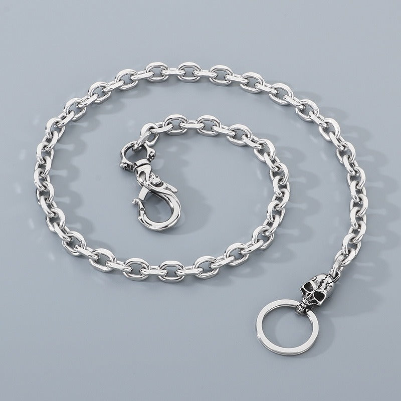 Kemstone Titanium Steel Skull Pants Chain – Double Clasp Street Wallet Chain for Men KK025-Z