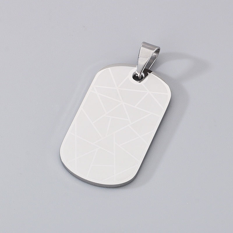 Kemstone Bar Pendant Necklace Stainless Steel Minimalist Cross Crack Texture Men KP130991-HR