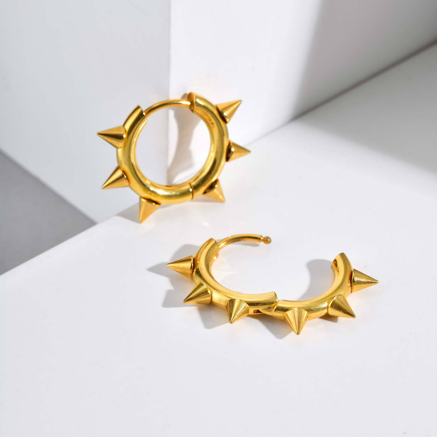 Men’s Titanium Steel Spike Hoop Earring – Punk Street Style EH-751
