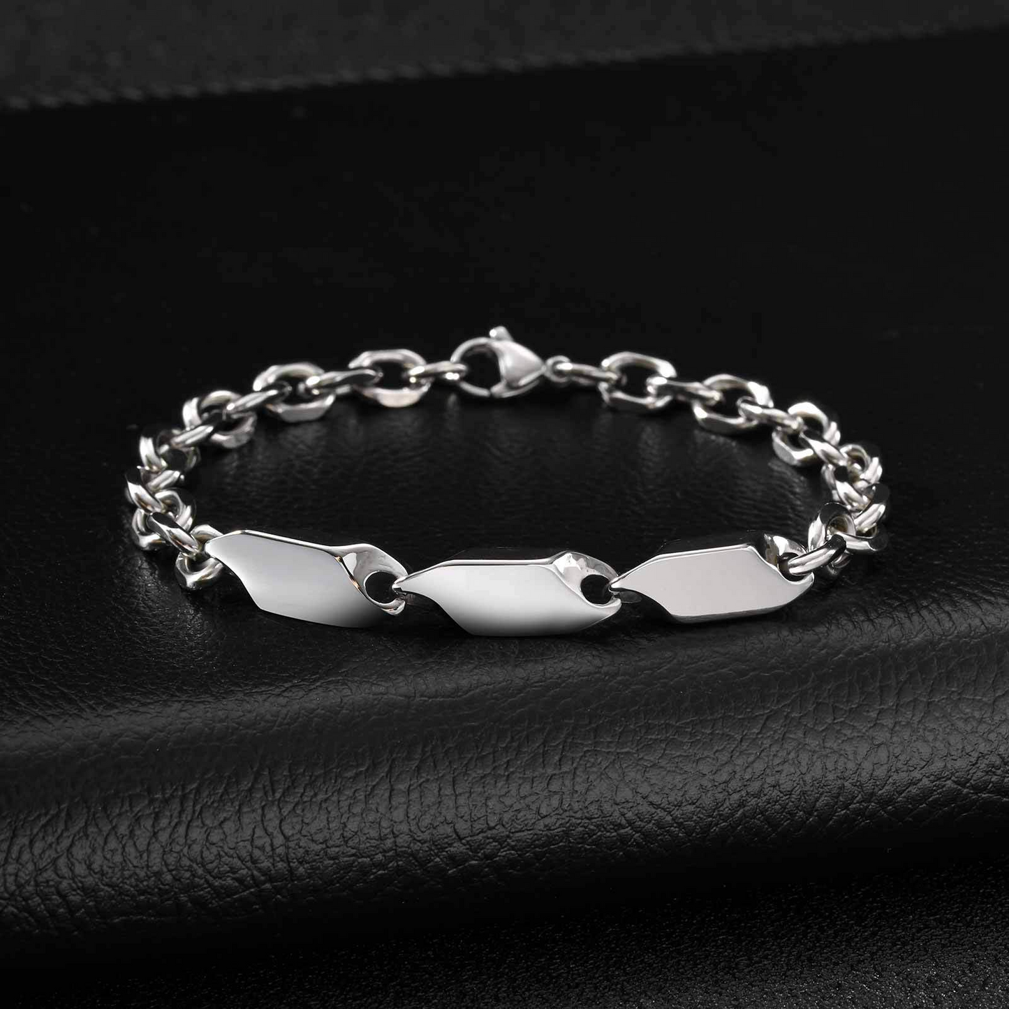 Kemstone Stainless Steel Twisted Link Bracelet for Men BR-2799