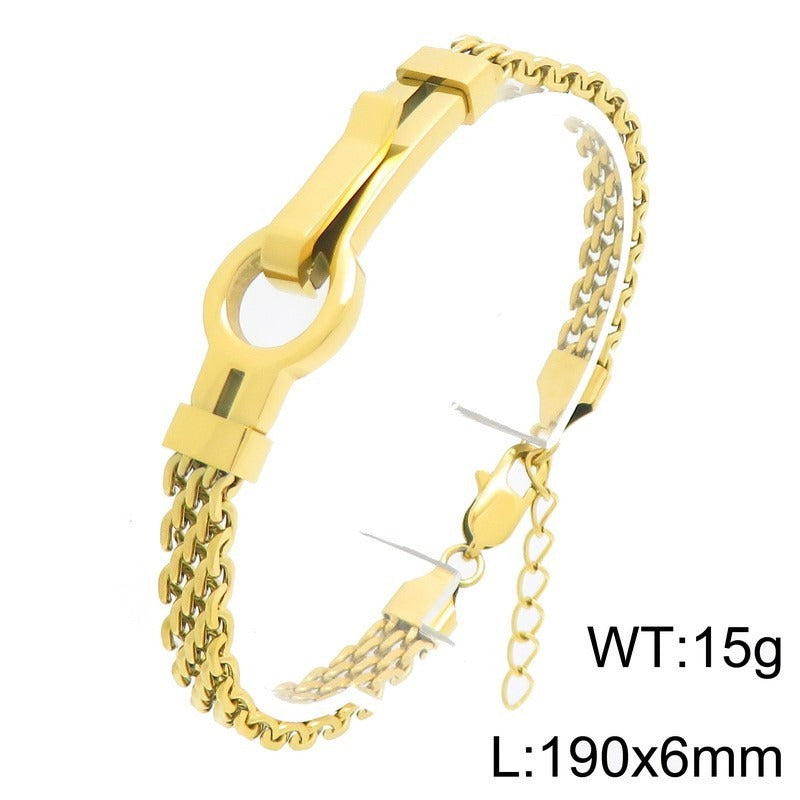 Kemstone Titanium Steel Multi-Row Chain Bracelet for Men KB213310-KFC