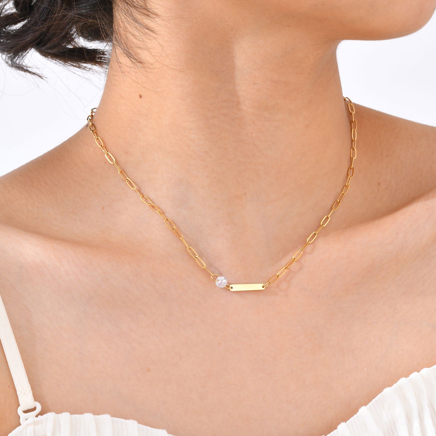 Titanium Steel Necklace – Modern Minimalist Pendant for Everyday Elegance NC-1959
