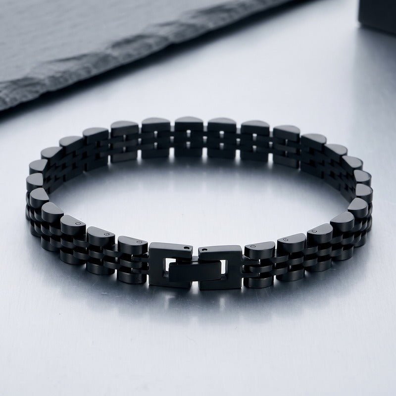 Kemstone Titanium Steel Link Bracelet for Men Two Tone Watch Band Style KB215164-KL
