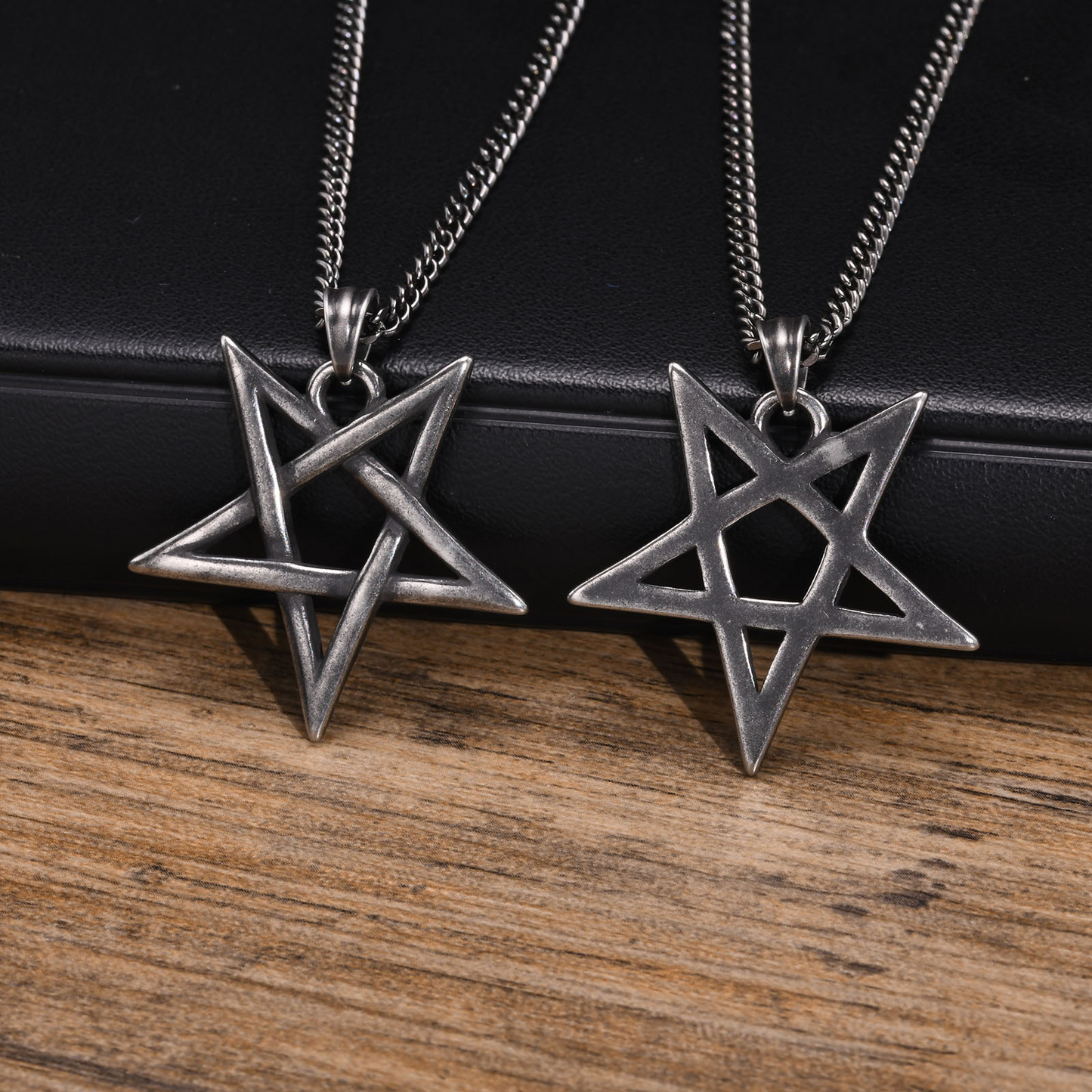 Kemstone Stainless Steel Pentagram Necklace – Gothic Five-Point Star Pendant PN-1368