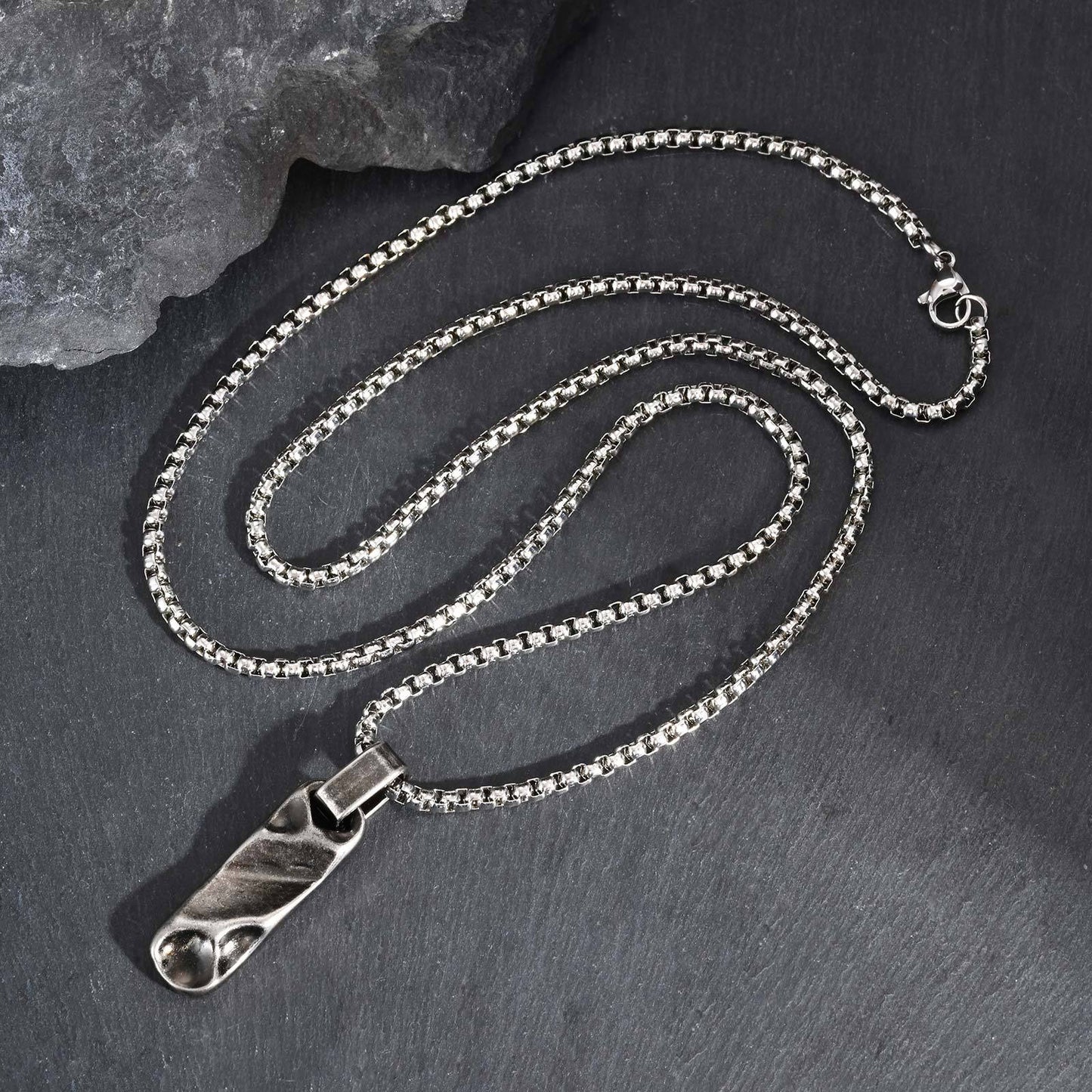 Kemstone Stainless Steel Geometric Bar Pendant Necklace for Men & Women PN-2272