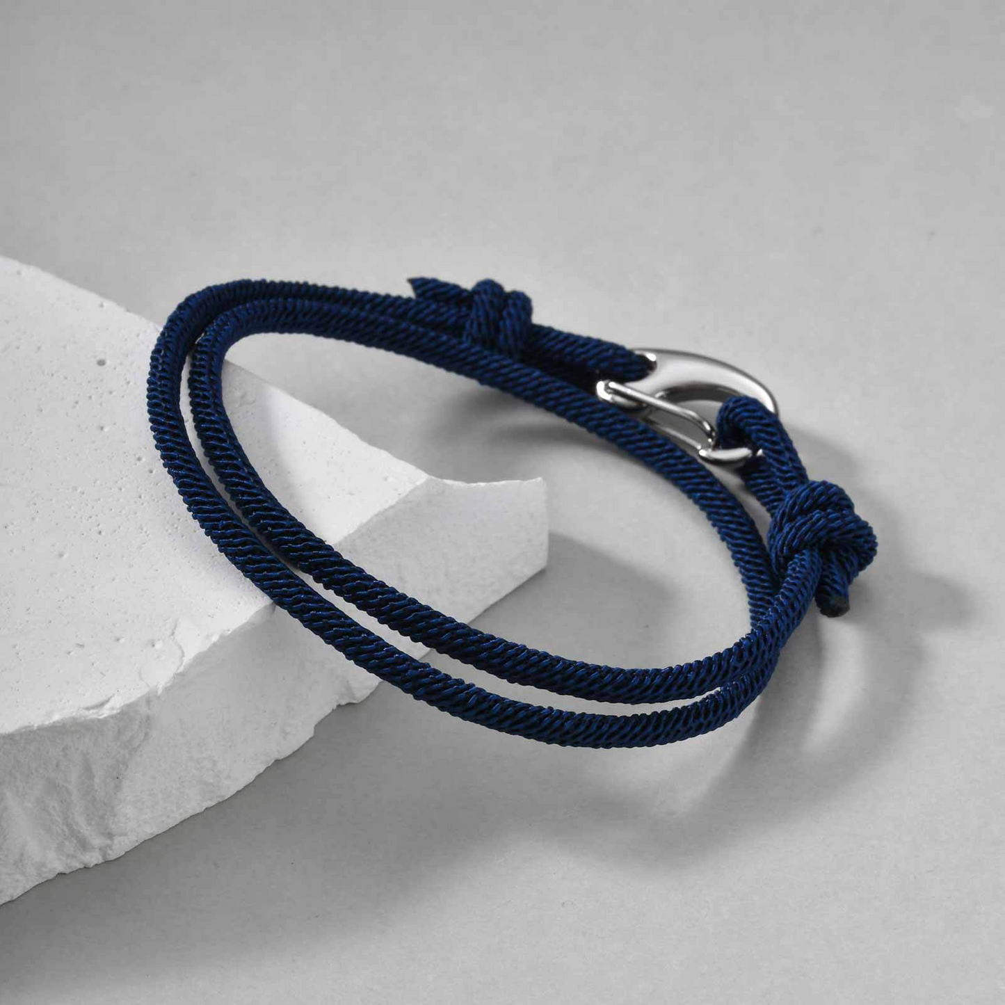 Kemstone Stainless Steel Double Loop Rope Bracelet – Minimal Clasp Style for Men BL-820