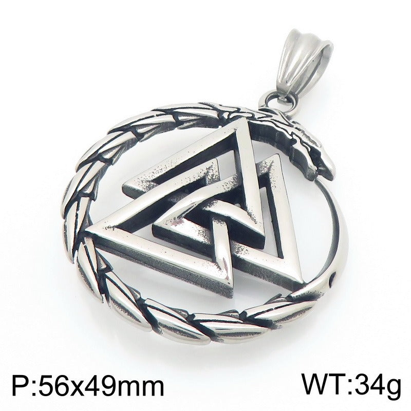 Kemstone Titanium Steel Viking Celtic Knot Pendant Necklace for Men KP117017-LU