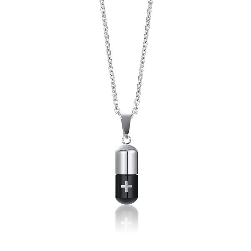 Collar con colgante de frasco de perfume de acero inoxidable Kemstone: diseño minimalista unisex para una elegancia diaria PN-176
