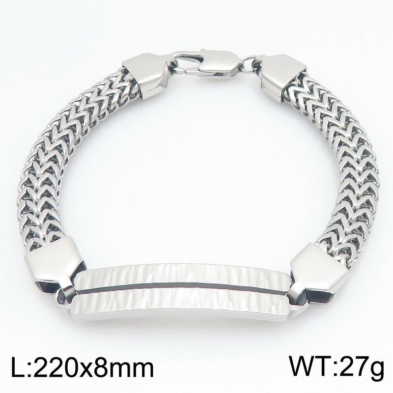 Kemstone Titanium Steel Dragonbone Chain Bracelet for Men – Vintage Bar Clasp Design K-B211234-KFC