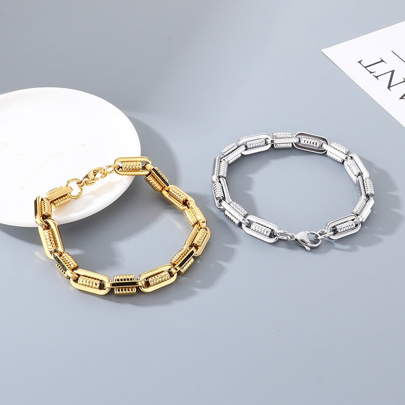 Kemstone Titanium Steel Mechanical Link Bracelet for Men KB209971-ZCG