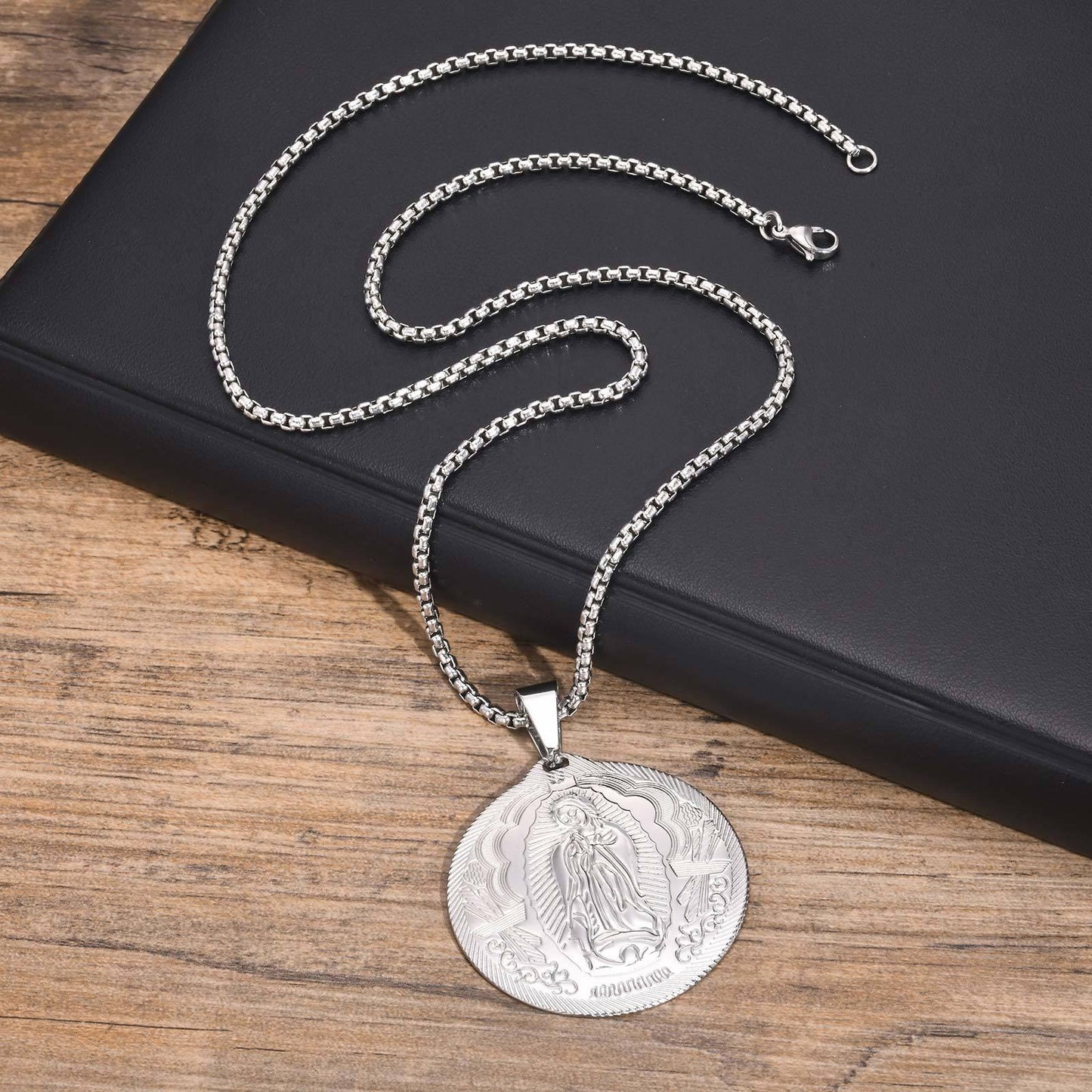 Kemstone Stainless Steel Medallion Necklace for Men Vintage Coin Pendant PN-777