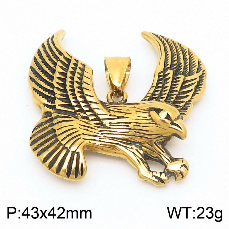 Kemstone Titanium Steel Flying Eagle Necklace for Men KP130539-TGX