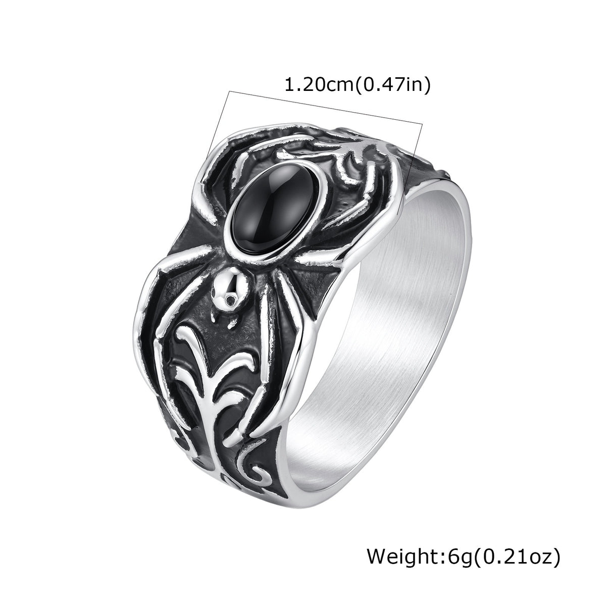 Kemstone Stainless Steel Wing Spider Ring for Men Punk RC-1188