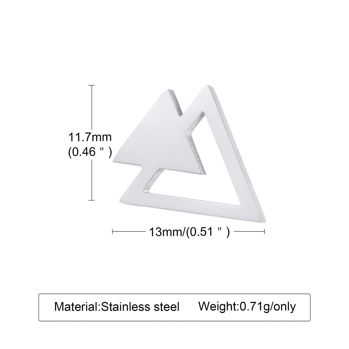 Kemstone Stainless Steel Triangle Stud Earrings for Men & Women ES-352